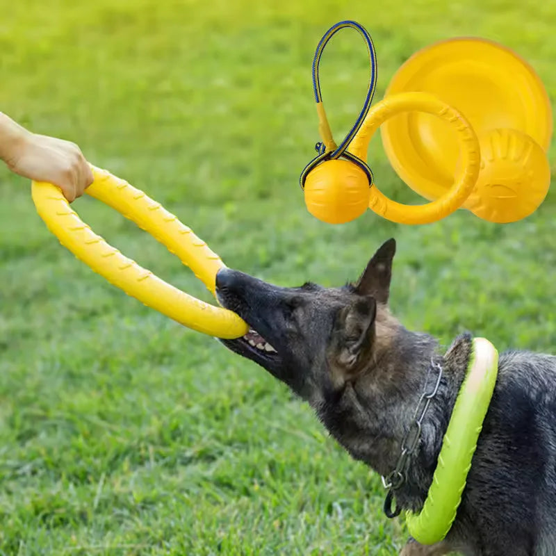 Dog Toy Bite Resistant Circular Frisbee Pet Toy Outdoor Dog Training Rope Toy Ball Grinding Teeth Pet Products Interactive Toy