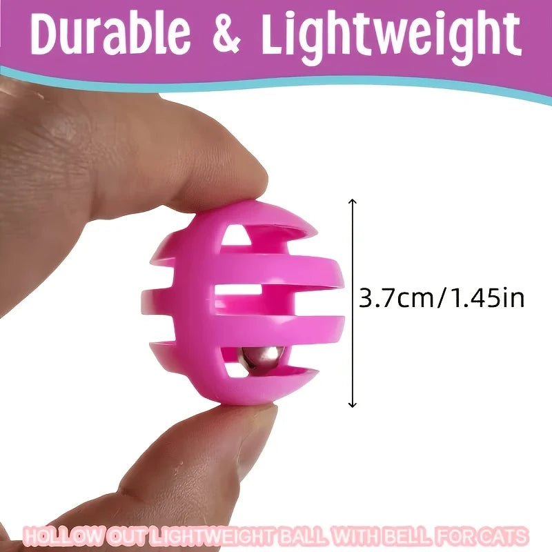 5pcs Random colors Cat Openwork Bell Ball  Interactive Toy  The Perfect Indoor Entertainment Toy for Cats  Durable and Safe