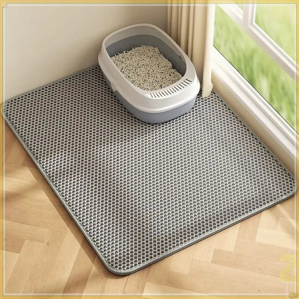 Cat Litter Mat Anti-carry-out Filter Anti-splash Dirty Basin Pet Double-layer Anti-urine Toilet Mat Easy To Clean and Non-slip