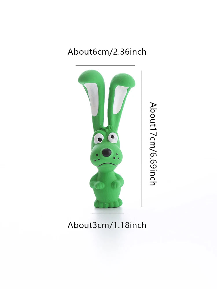 Dog Latex Chew Toy Naughty Rabbit Squeaky Long Ears Natural Rubber Puppy Teething Durable Pet Play Bite Proof