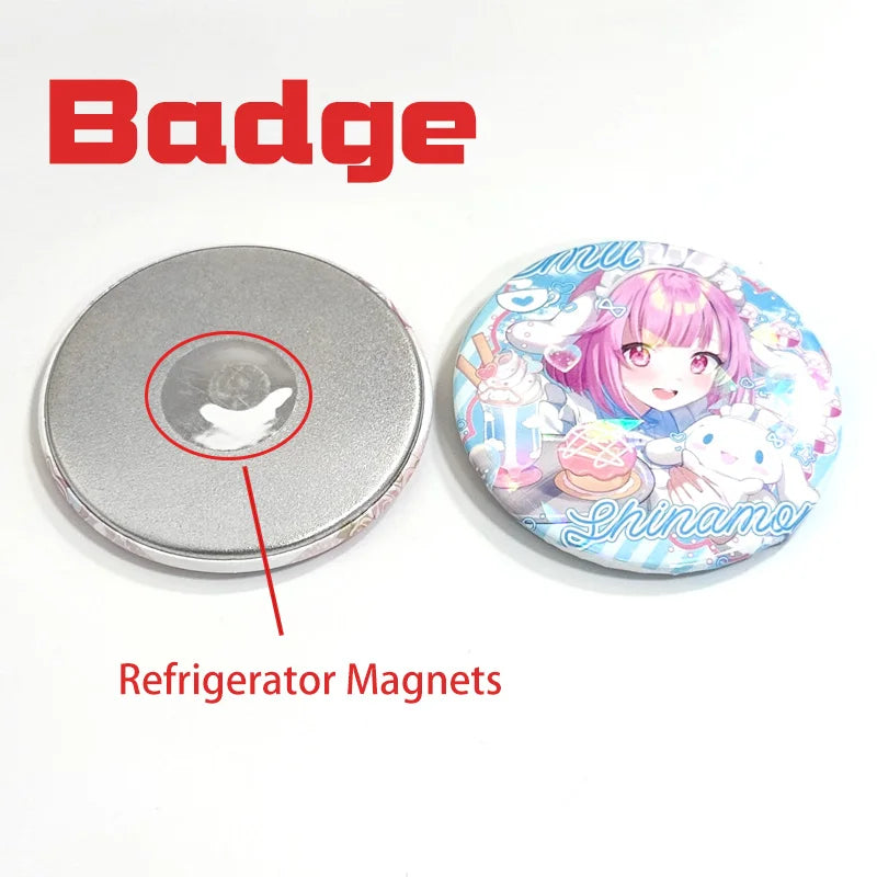 Tamagotchi Electronic Pets Cute Round Brooch Badge Refrigerator Magnets Keychain Mirror 58mm Jewelry Accessories Kawaii Gifts