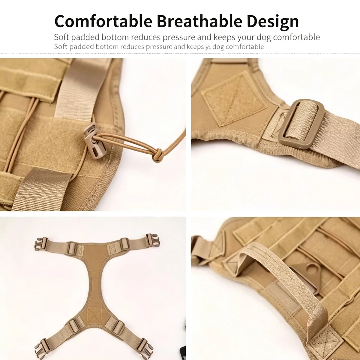 Large Dog Harness Vest Dogs Strap Breast-band the Anti Traction Lead Pet Accessories French Bulldog Luxury Military Goods Pets