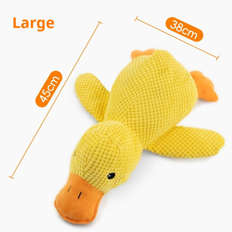 Dog Plush Duck Toy, Squeaky Bite Resistant Pet Toy, Teeth Grinding Relief Companion Sleeping Duck for Dog Chew Play