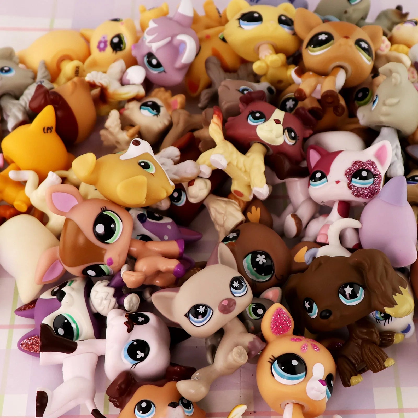 LPS Minilpsshop Pet Shop Bobble Head Toy Rare Random 5pcs Toys and 7pcs Accessories Kids Gift