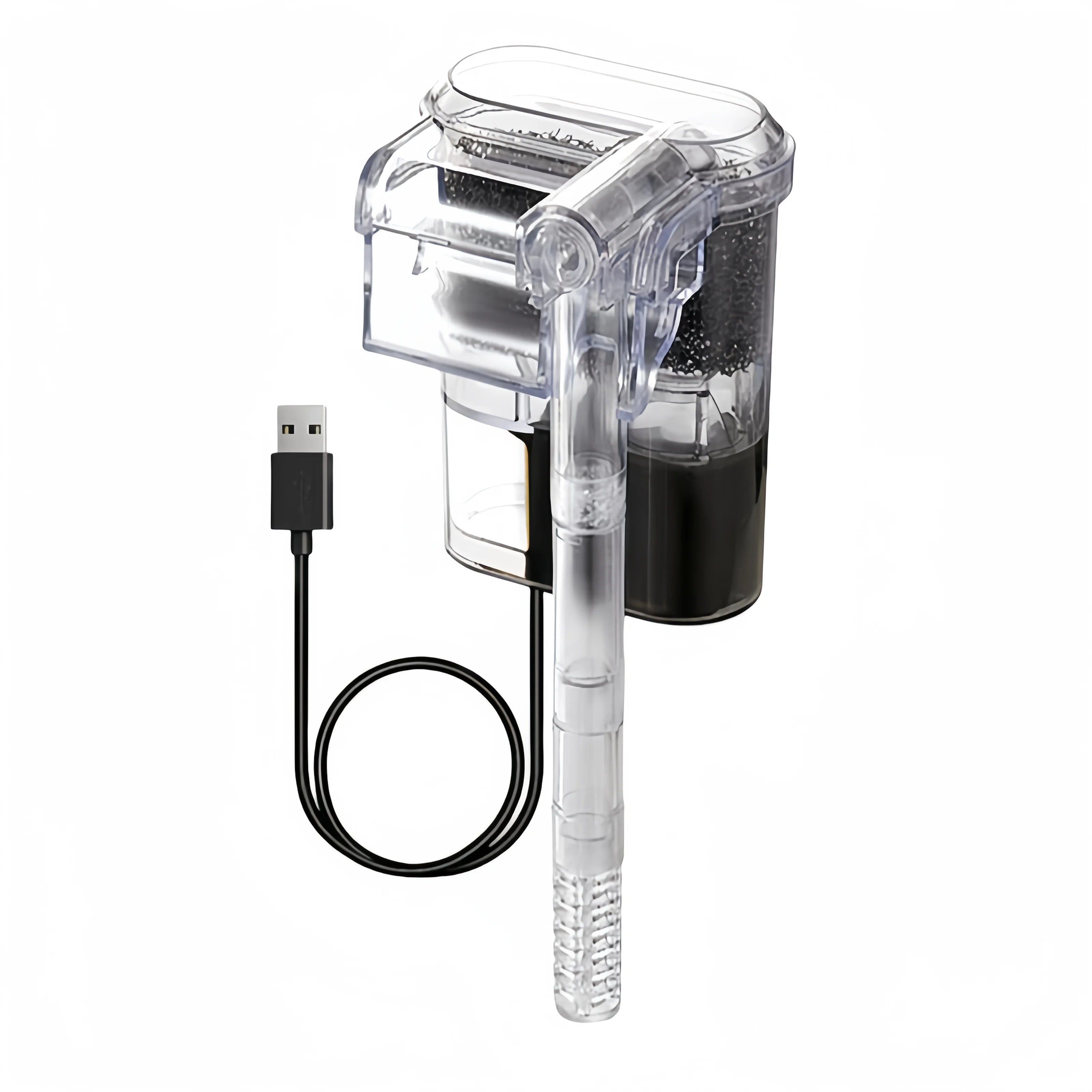 New Aquarium Hanging Filter Mini Filter Fish Tank USB Power Interface 2.5W Flow 250H/L Suitable for Fish Tanks Below 30cm
