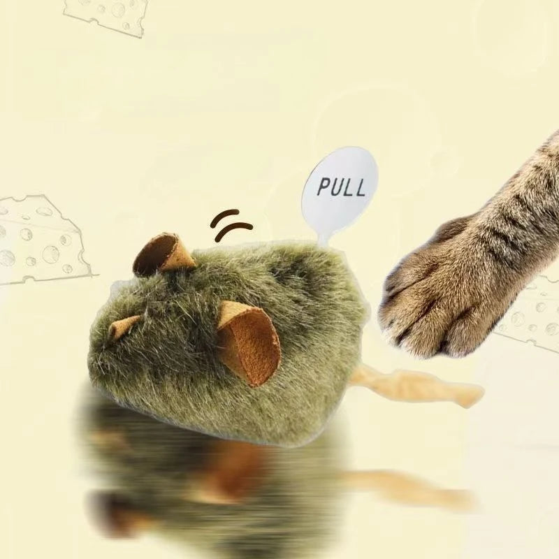 Cat Chew Plush Toy Squeaky Simulated Mouse Chew-resistant Teasing Kitten Toy Interactive Chasing Cute Teeth Grinding Cat Toy