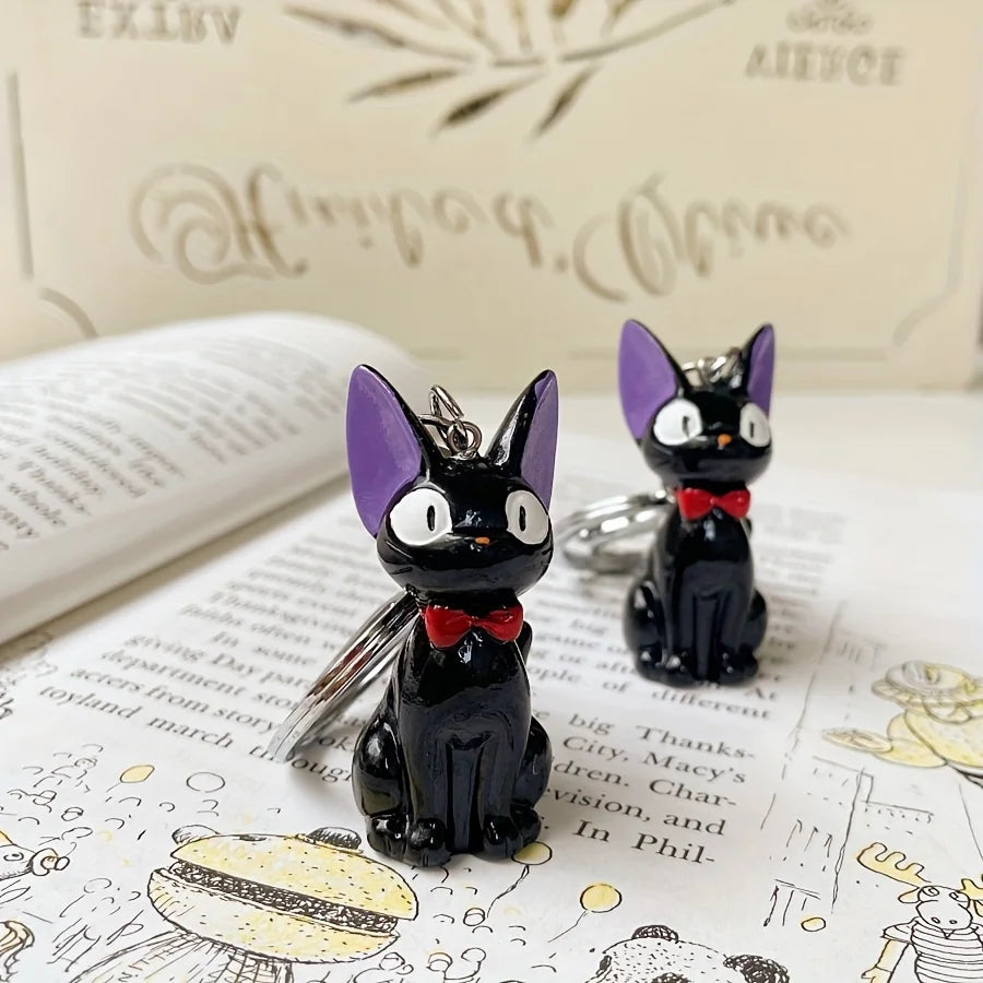 Charming Black Cat Keychain - Cute PVC Women's Fashion Accessory, Suitable for Bags and Keys, Cat Accessories