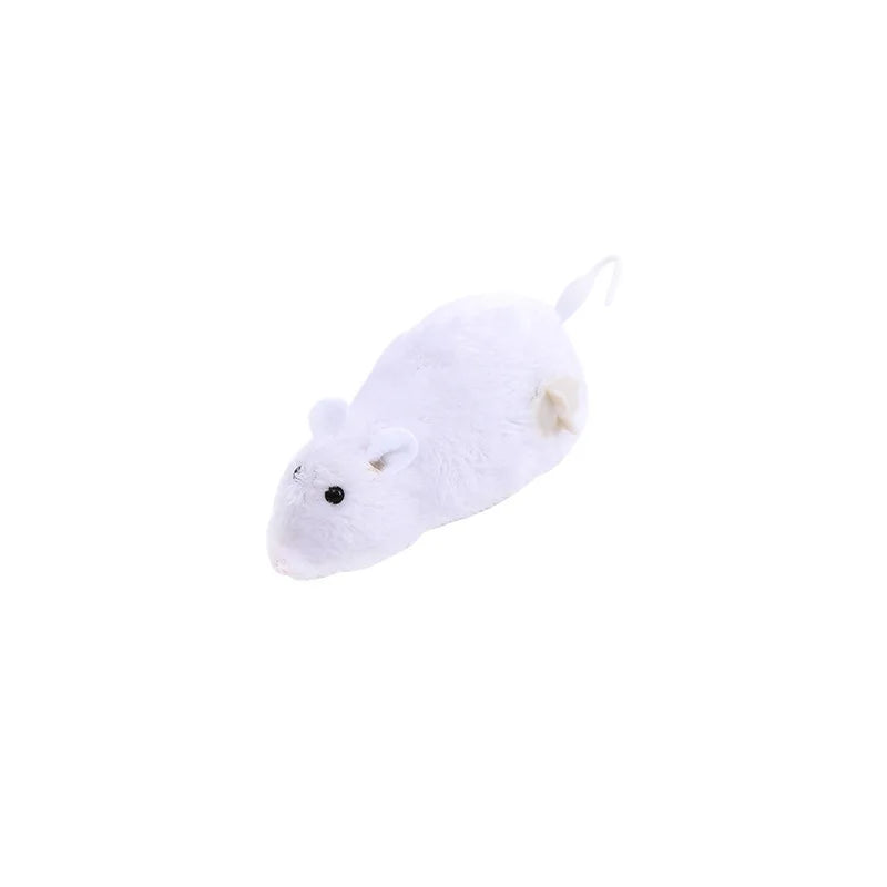Fun and Interactive Plush Wind-Up Mouse Toy for Cats Dogs and Kids Mechanical Moving Animal Toy for Playtime and Pranks