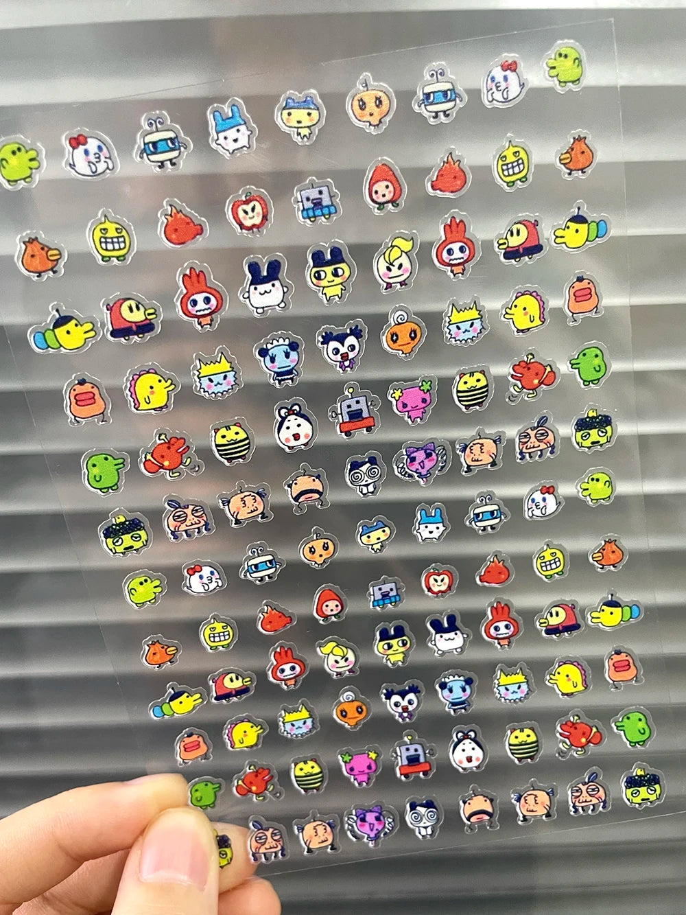 Kawaii Y2K Cute Pet Japanese Anime Self Adhesive Nail Sliders Pixel Style Mini Hand Account Diy Accessory Korean Nail Sticker