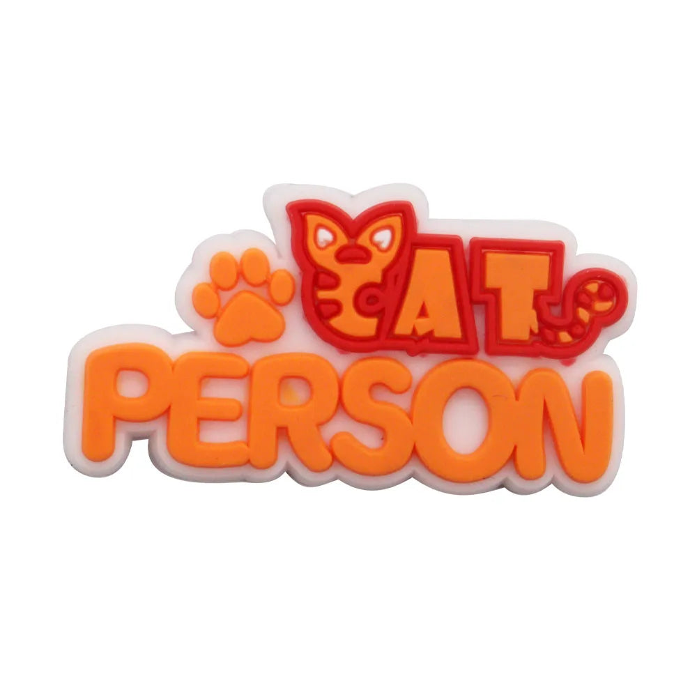 1-17PCS PVC Kawaii Animal Cat Mom Sandal Shoe Decoration Buckle Charms Fit Wristbands Hole Slipper Accessories Kid Xmas Gift