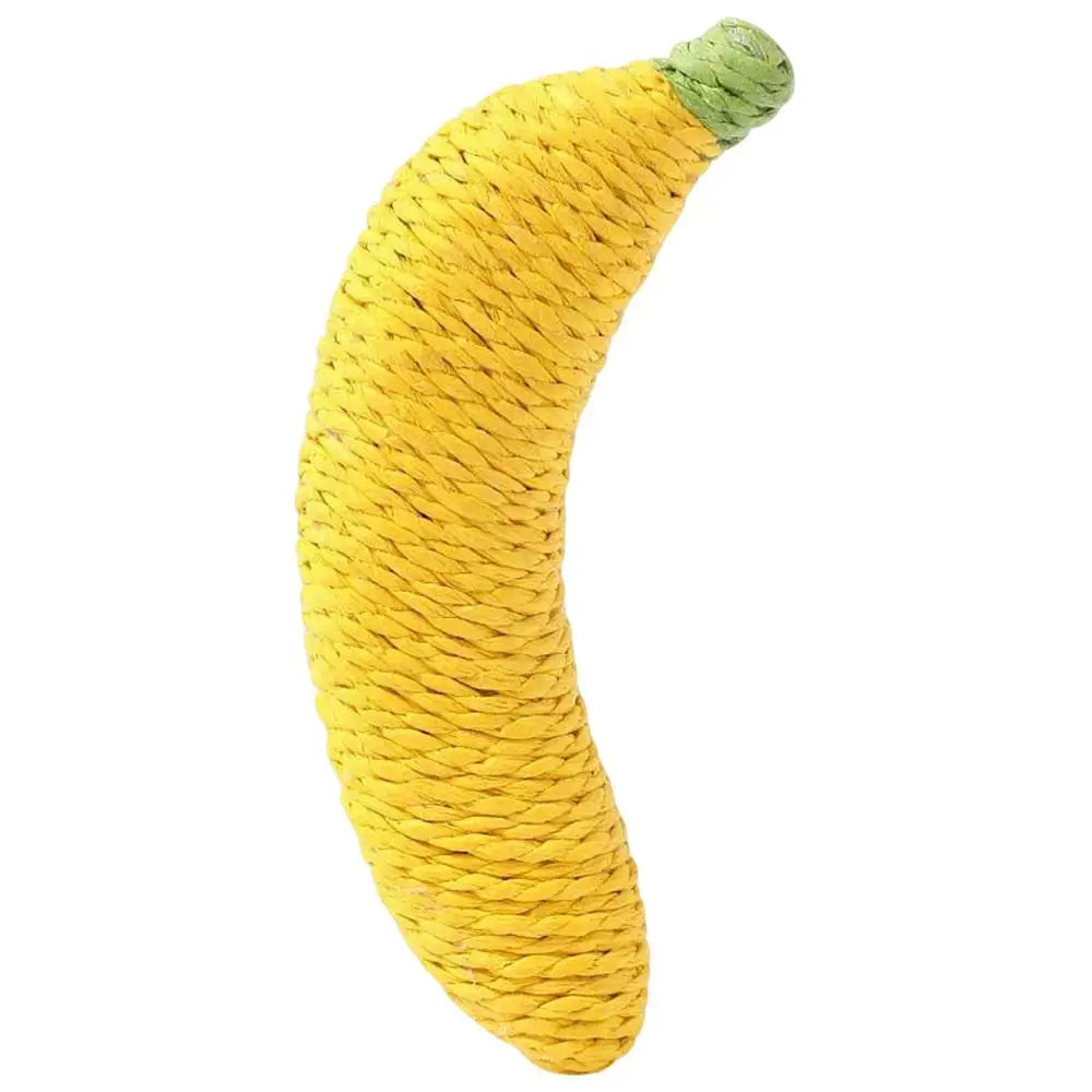 Cute Sisal Cat Toy Banana Shape Yellow Green Teeth Friendly Kitten Chew Toy Interactive Play Catnip Toy Accessory