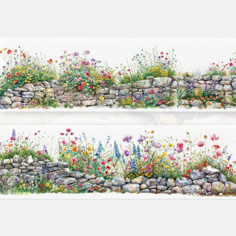 Mr. Paper, Greenfield Flower Wall Series PET Landscaping Tape 6, DIY Handbook Decorative Stickers, Student Stationery Products