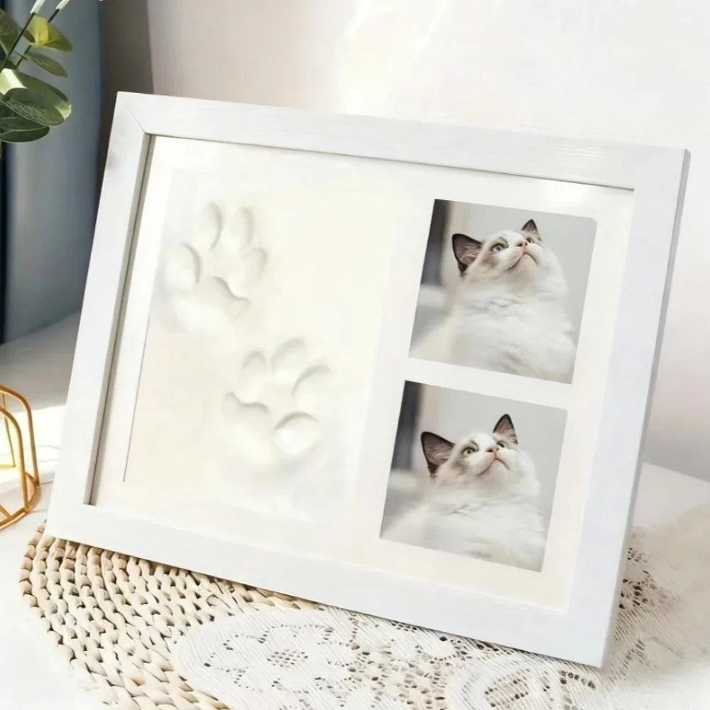 1 Set DIY Pet Paw Print Memorial Kit With Clay Mold And Photo Frame Exquisite Gift Box for Dogs Cats Keepsake Creative Pet