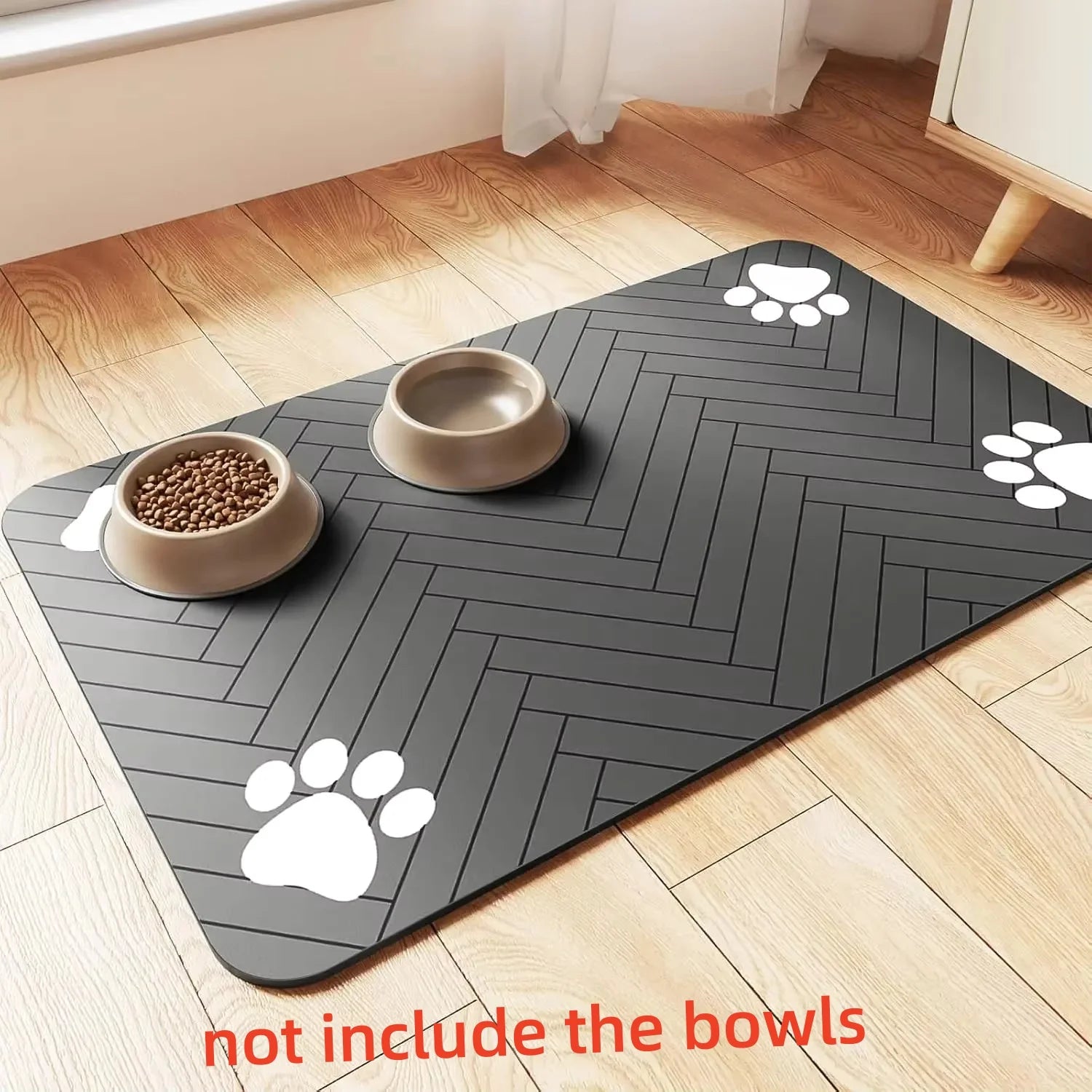 Little Kitten Dog bsorbent Pet Feeding Mat, Waterproof Placemat for Dog & Cat Food & Water Bowls, Quick-Dry Rubber Backing