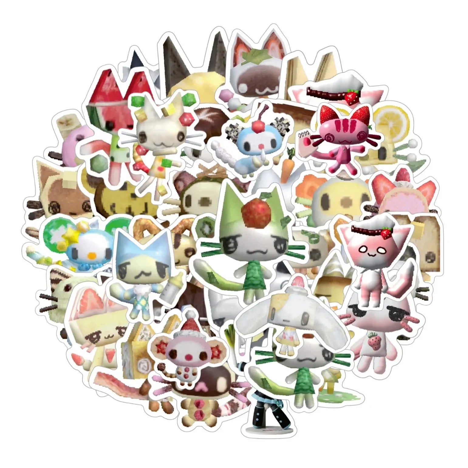 50PCS Cartoon Kawaii Inoue Toro Funny Cute Cat Graffiti Sticker Decorative Scrapbook Laptop Luggage Decal Kids Toy Gift