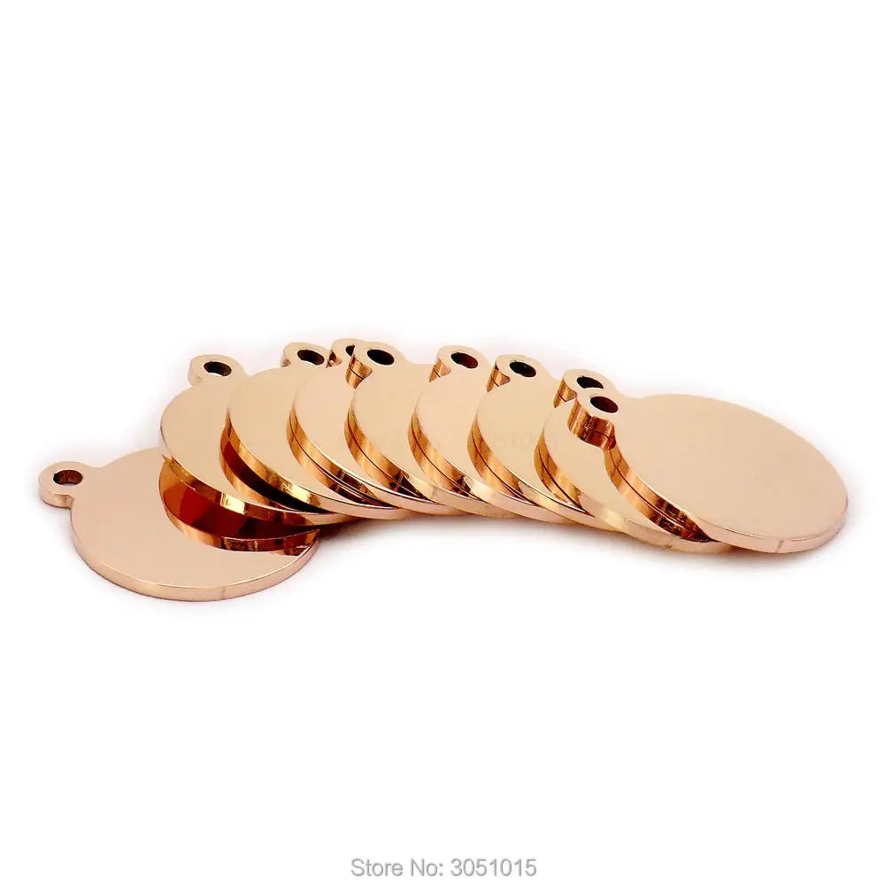 Wholesale 20Pcs Stainless Steel Personalized Pet ID Tag Dog For Dogs Cats Puppies Round Metal Nameplate Pet Products Plate