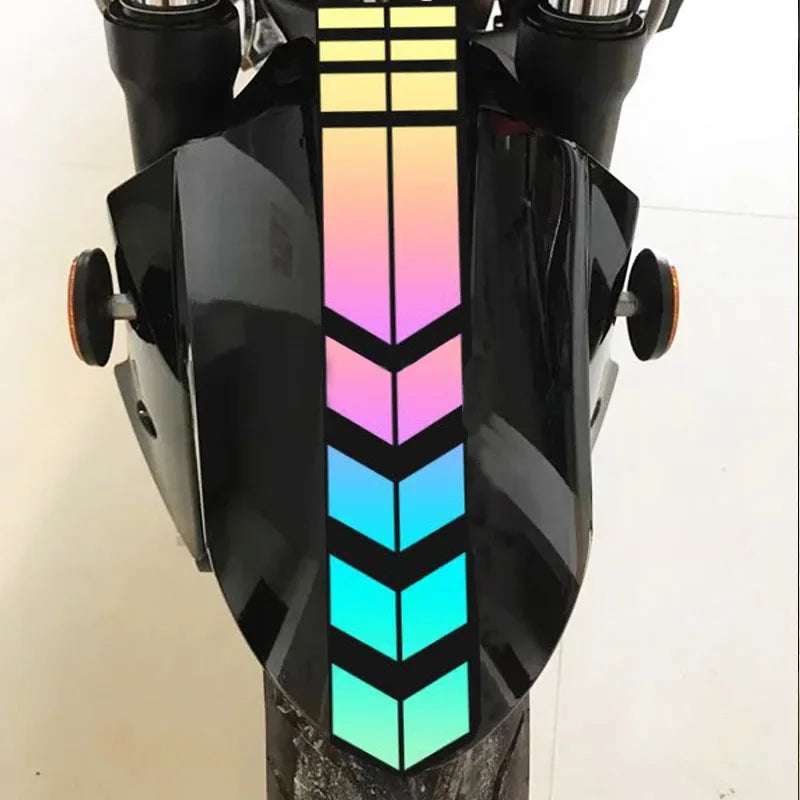 Motorcycle Arrow Stripe Reflective Stickers Fender Paste Car Safety Warning Waterproof MotorbikeTape Decal Moto Accessories