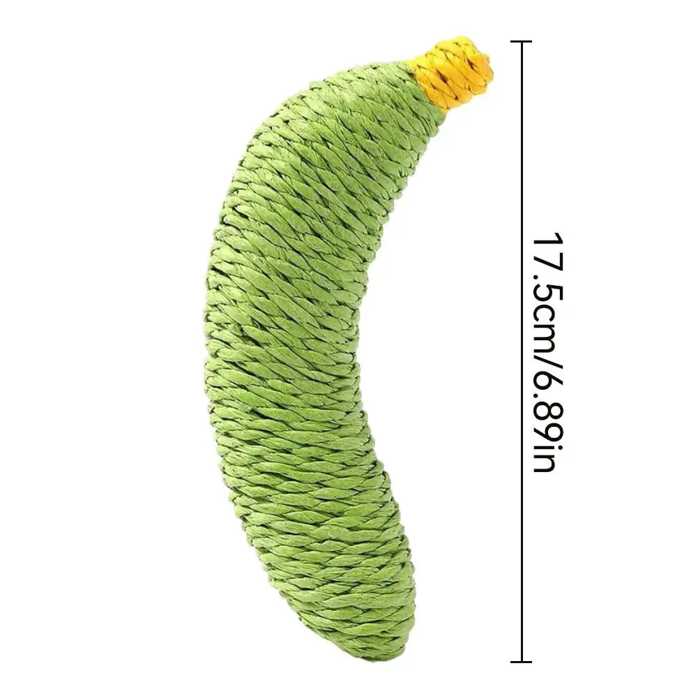 Banana Cat Toy Natural Sisal Chew Toy For Small Dogs Kittens Interactive Dental Cleaning Tool Teeth Grinding Pet Play Accessory