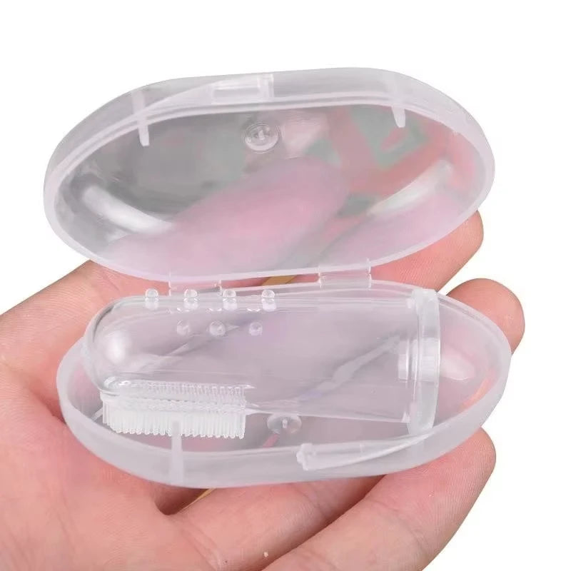 1 Sets of Pet Silicone Finger Sleeves Boxed Toothbrushes for Cats Dogs Brushing Finger Sleeves Pet Teeth Oral Cleaning Products