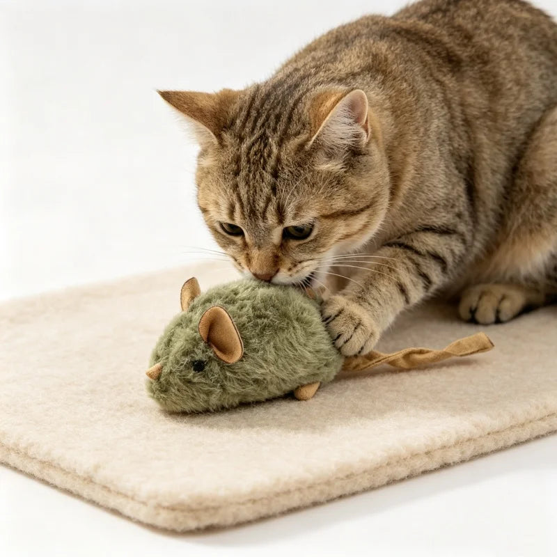 2Pcs Type Of Cat-teasing Plush Simulation Mouse Toy Long Plush Bird Chirping Mouse Scratch-resistant And Biting Interactive Toy