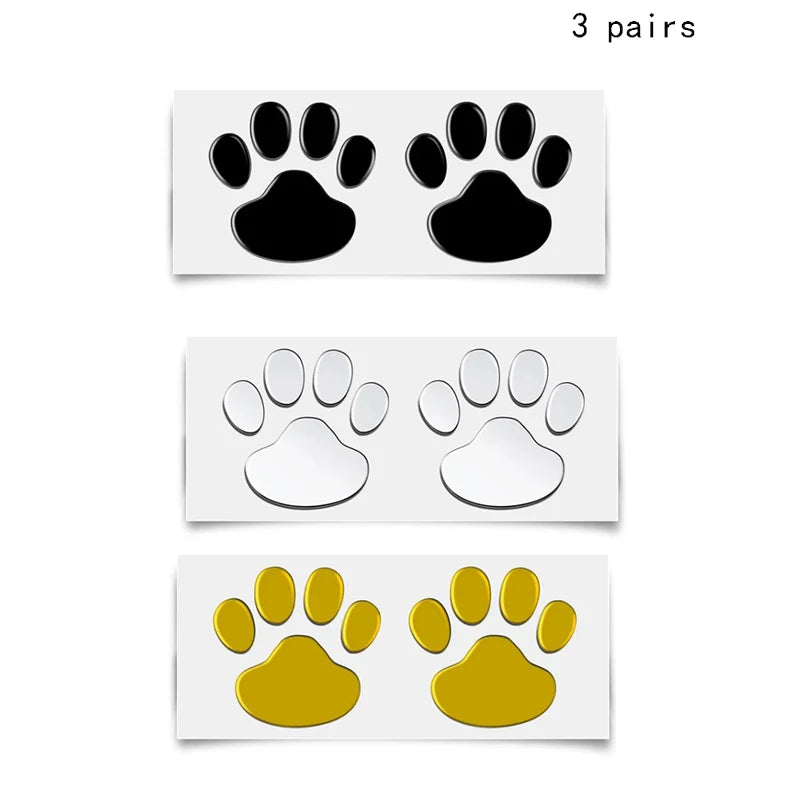 Car Stickers Creative Decals Paw 3D Animal Dog Cat Foot Prints Decal Car Motocycle Sticker Car Accessories