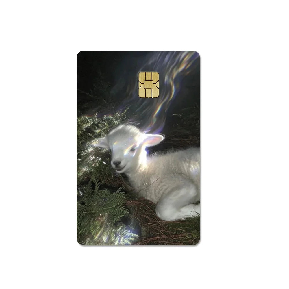 Cute Pet Puppy Kitten Lamb Credit Debit Card Sticker Bread Dog Bus Pass DIY Waterproof Small Chip Film Sticker Decoration Gift