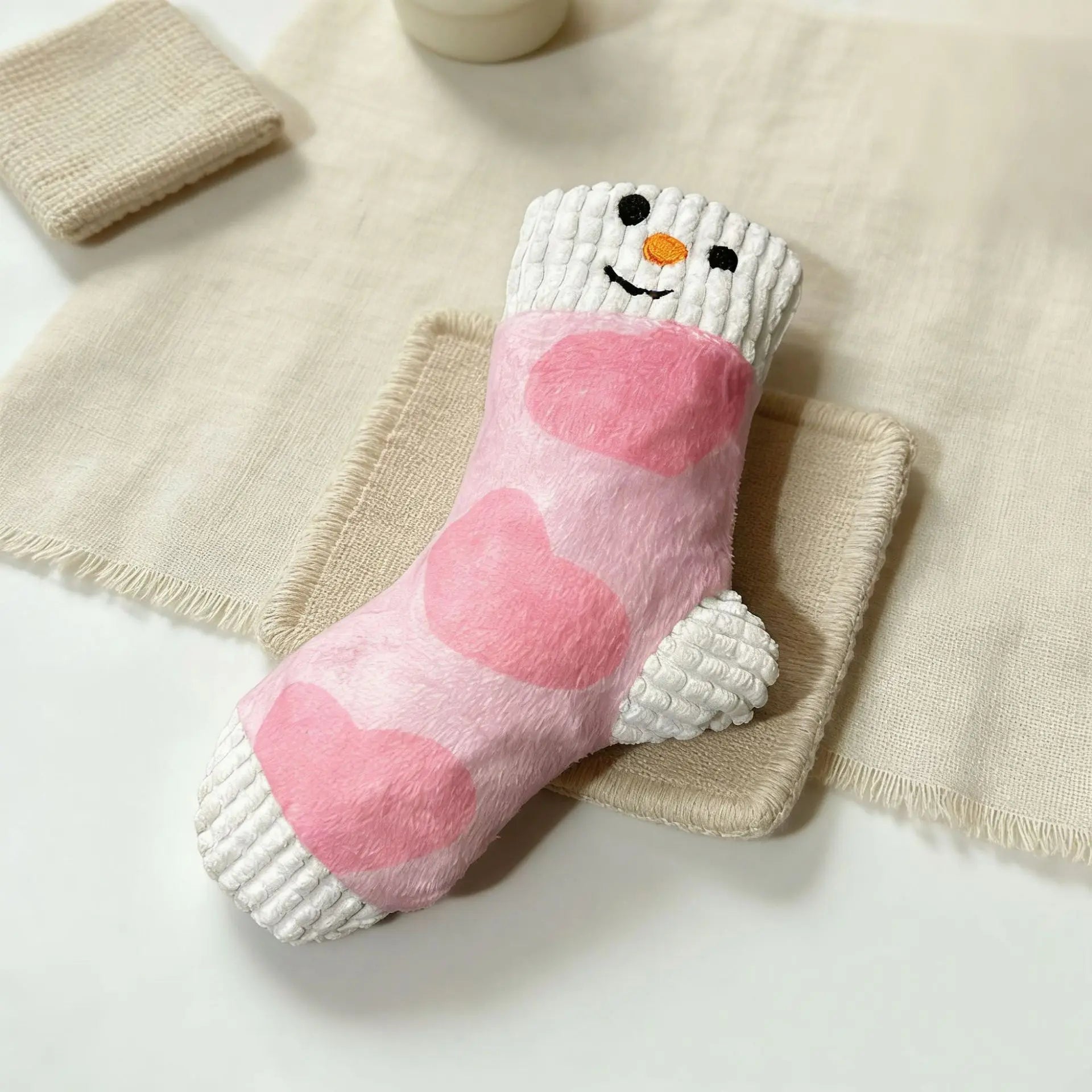 Sock Shaped Plush Pet Chew Toy Hidden Food Design Built-in Squeaker Bite Resistant Teeth Grinding Interactive Play Supplies