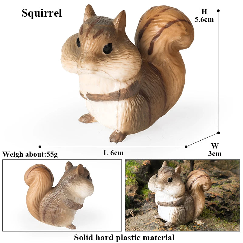 Oenux Cute Pet Model Frog Lizard Pig Hen Rabbit Shiba Inu Hamster Squirrel Otter Animals Figurine PVC Miniature Home Decor Kids