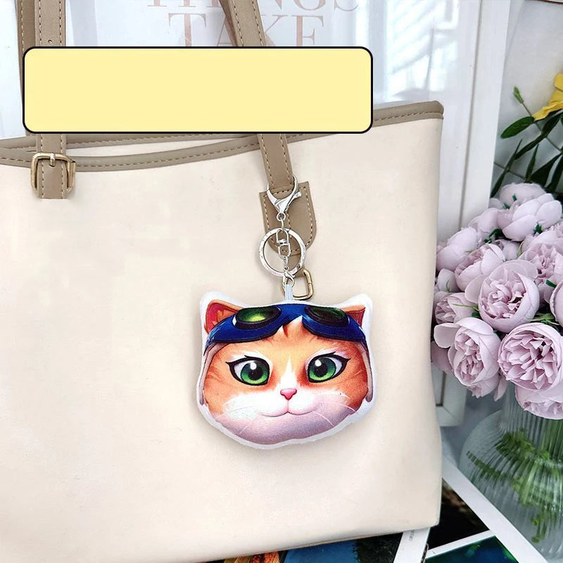 10cm Cute Pressing Can Make Sound Cosplay Overwatch 2 Jetpack Cat Plush Toys Keychain Anime Game Plushie Doll Bag Pendant Decor
