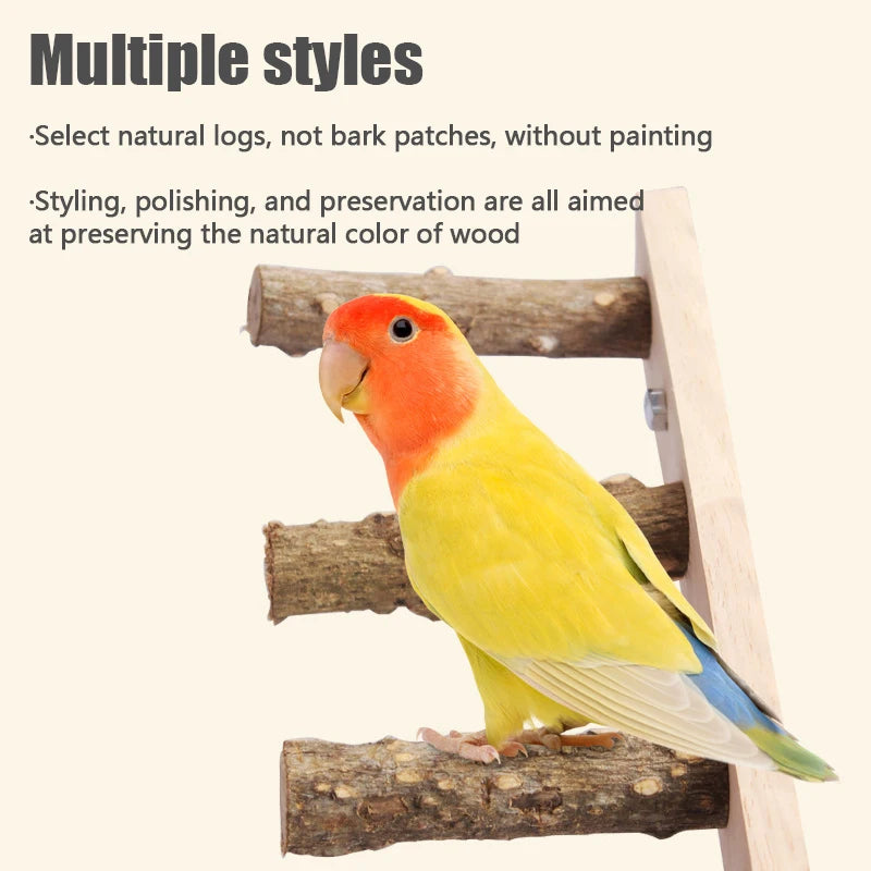1PC Wood Ladder Pet Interactive Bird Parrot Toy Ladder for Hamster Cage Funny Grinding Stick Climbing Toy Bird Accessories
