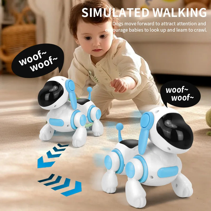 Smart Interactive Robotic Dog Children's Educational Crawling Accompany Walking Singing Light Sound Music Toy