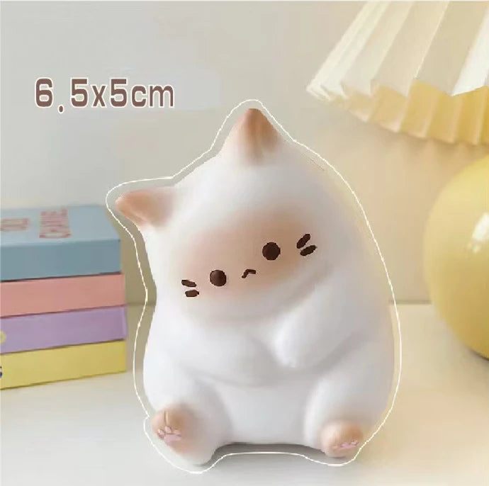 Adorable Cartoon Cat Squeeze Toys for Kids Adult Soft Pinch PU Slow Rebound Balls Pop Fidget Toys Halloween Christmas Gifts