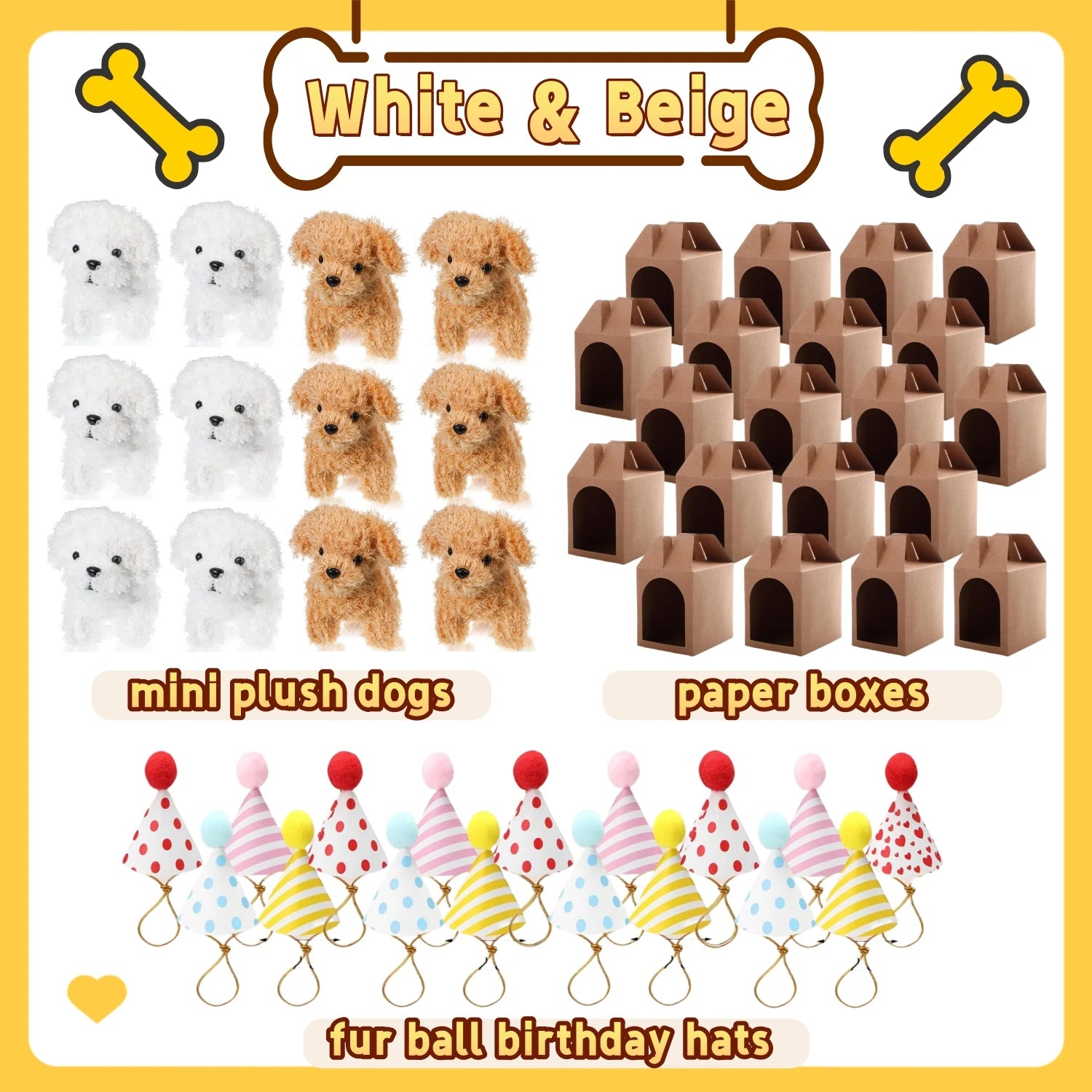 12-80Set Mini Plush Puppy Stuffed Dogs Adopt A Pet Dog Party Favors Goodie Bags, Animals Bulk Gift Toys