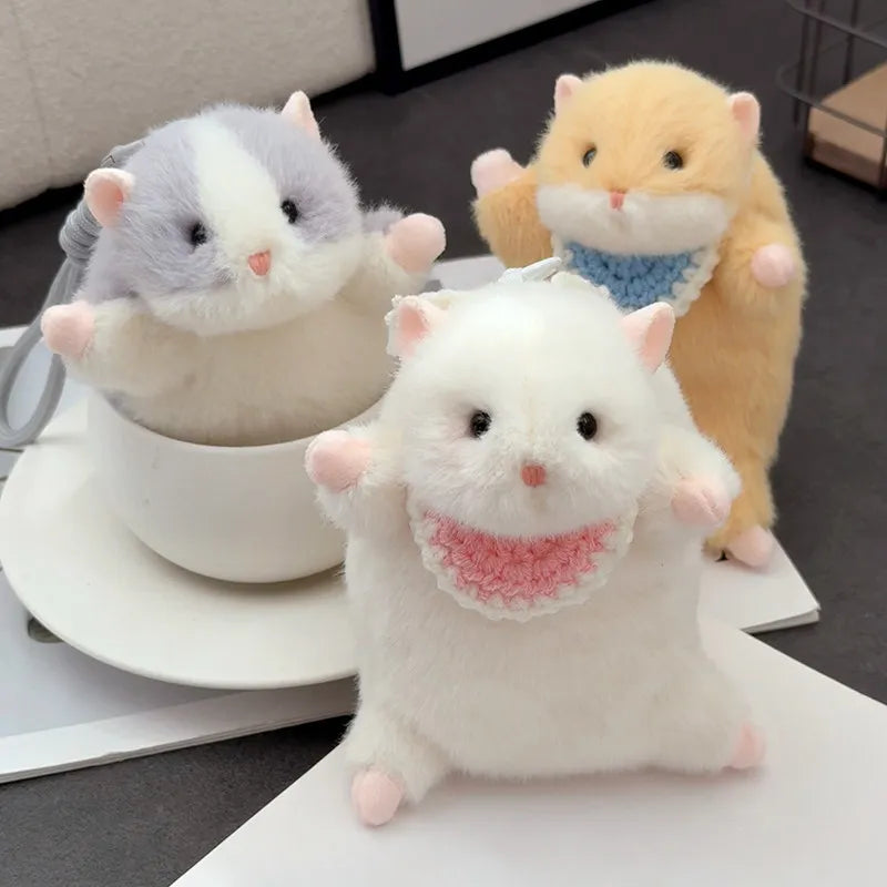 New Products In Stock Cute Golden Bear Little Hamster Plush Toy Cartoon Cute Pet Keychain Bag Pendant Style To Good Friends