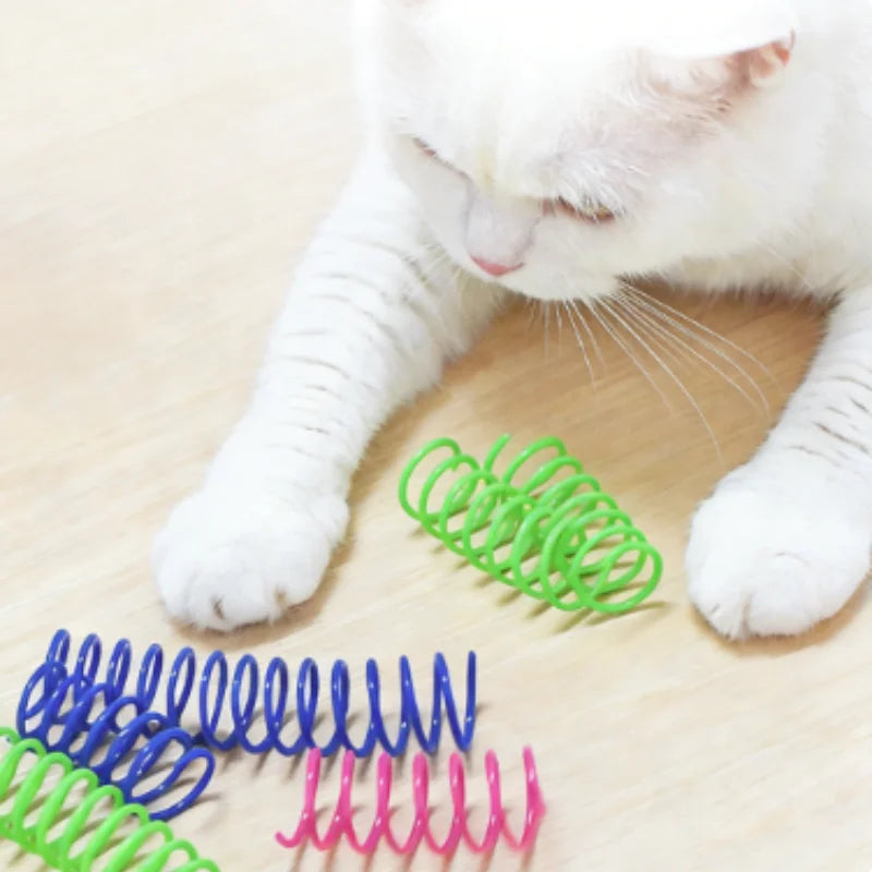 4/200Pcs Interactive Colorful Gauge Kitten Coil Spiral Springs Cat Toys for Kittens And Cats Pet Products