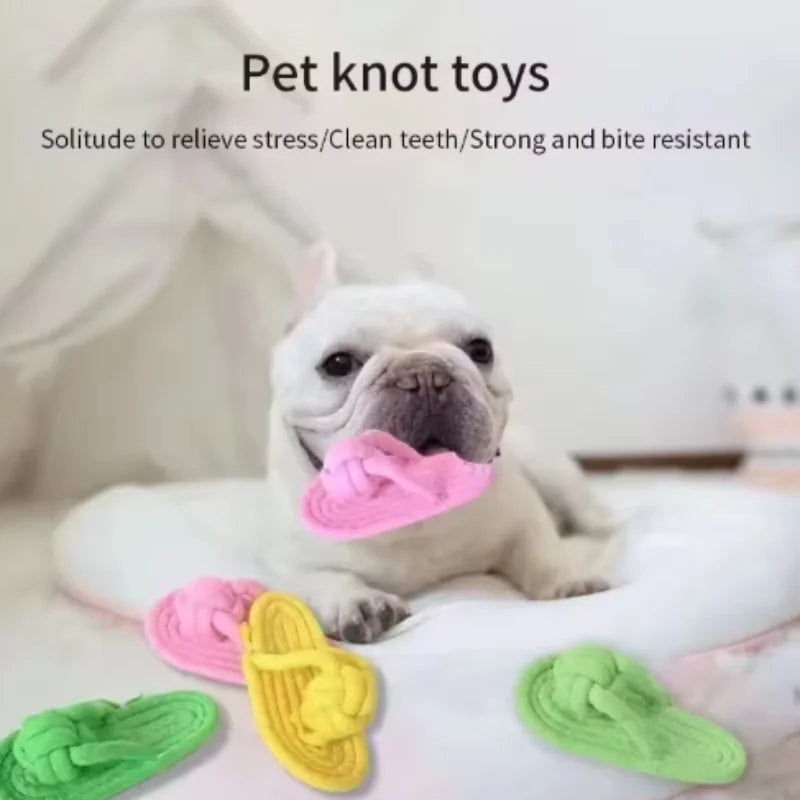 Interactive Pet Chewing Toy Cotton Slipper Rope for Small to Large Dogs Dental Health Molar Chew Toy Dog Accessory for Training