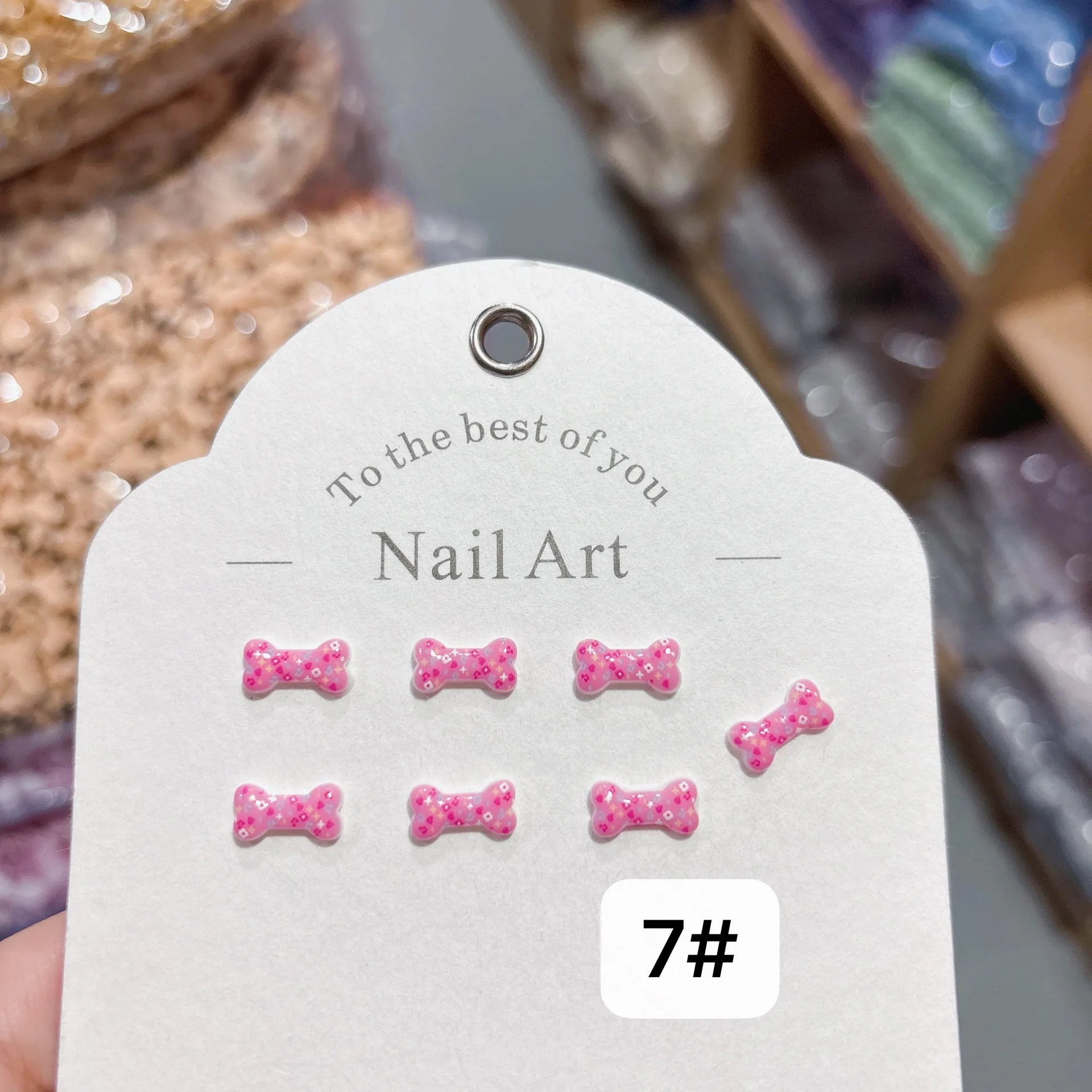 100Pcs Happy Dopamine Dog Bone Nail Charms - 3D Playful Resin Decor for Cheerful DIY Manicures