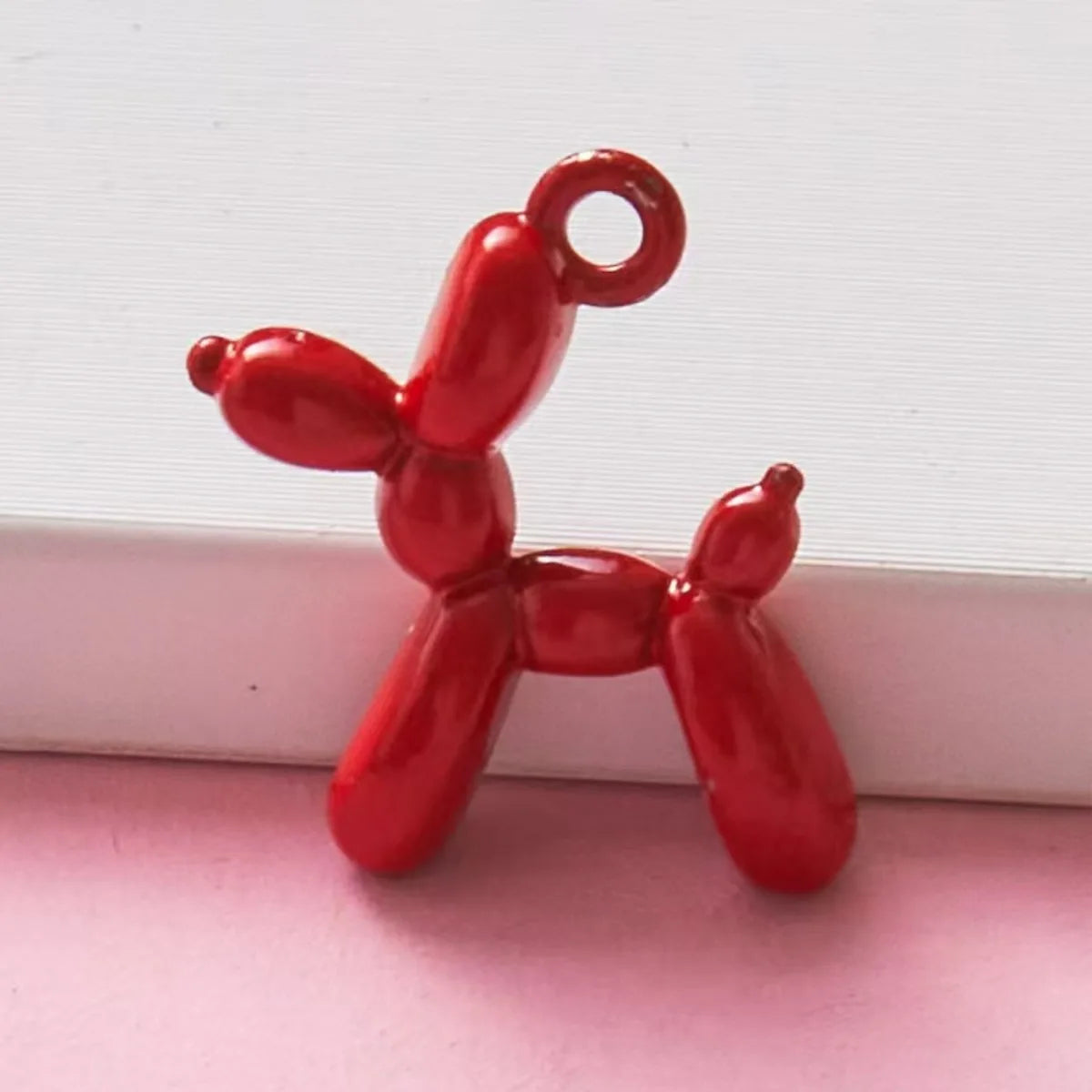 10pcs 19x14mm Minimalist Balloon Dog Charms, Simple Resin Balloon Animal Pendants, Versatile DIY Supplies for Craft Projects