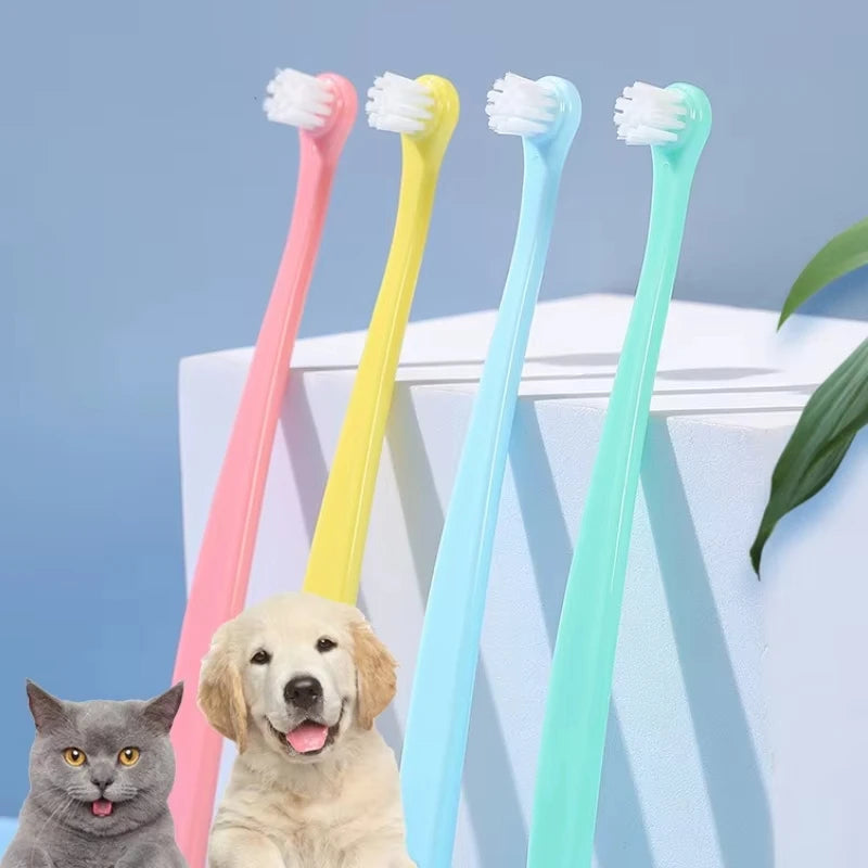 Pet Toothbrush Micro Head Dog Cat Teeth Cleaning Brush Tool Bad Breath Tartar Cleaning Mouth Pet Dental Care Dog Accessories
