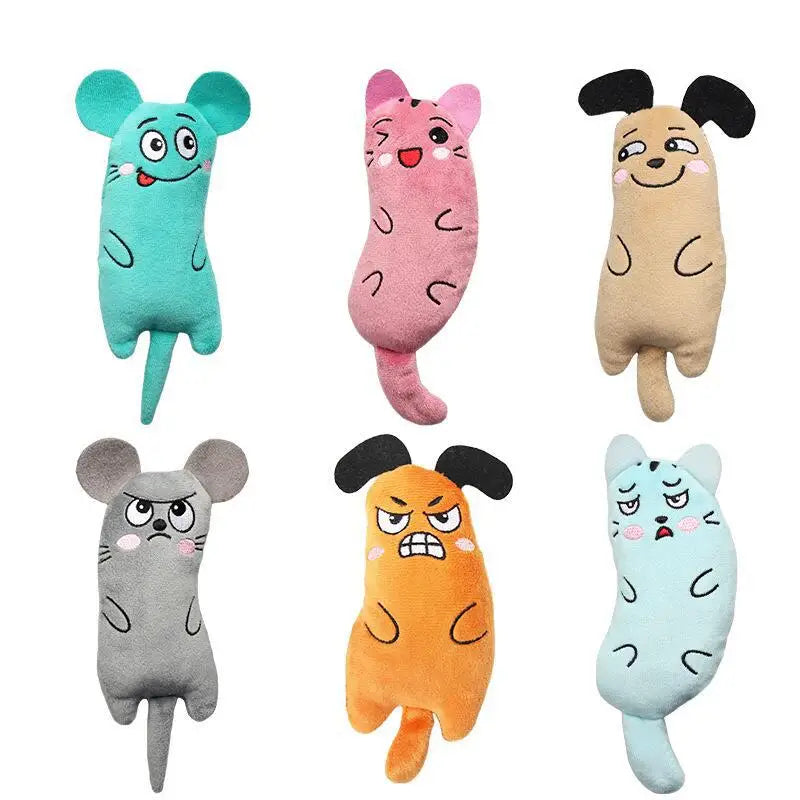 Funny Pet Plush Embroidery Catnip Toy Cat Expressive Mouse Toys Interactive Cat Toy Kitten Bite Resistance Toy Pet Accessories