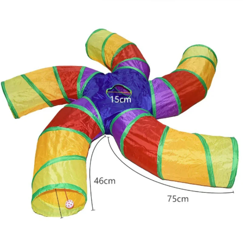 Hot Foldable Cat Tunnel Tube Interactive Fun Kitty Training Toy Boredom Buster for Puppy Kitten Pet Supplies Cat Accessory