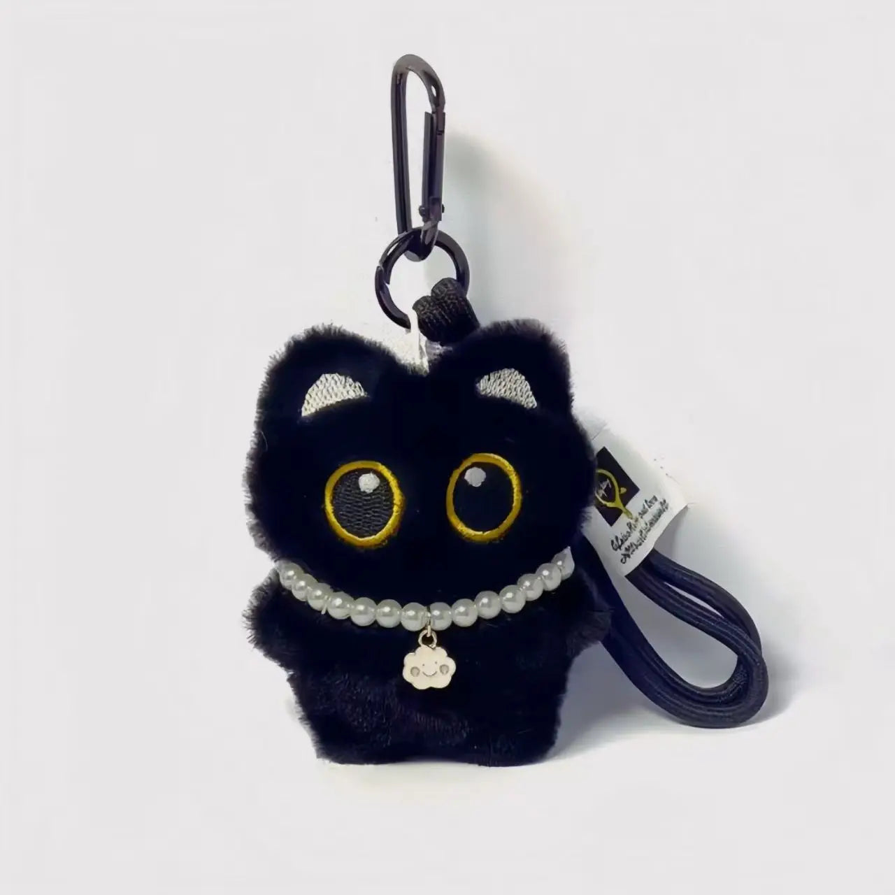 Yupsk 6/1pcs Cute Plush Black Cat Doll Toy Keychain Bag Pendant Charms Kawaii Keyring Accessories For Women Couples Gift