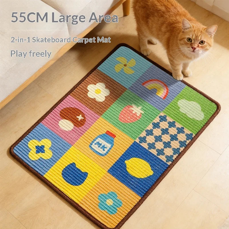 New Visible Vertical Sisal Cat Scratching Board, Wall Mounted Wear Resistant Non Shedding Cat Scratcher Mat Indoor Cat Entertain