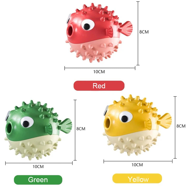 Bouncing Fish Dog Toy Leak Ball Dogs Cats Slow Feeder Puzzle Toys Interactive Self-Play Boredom Relief Pets Toys Treat Dispenser