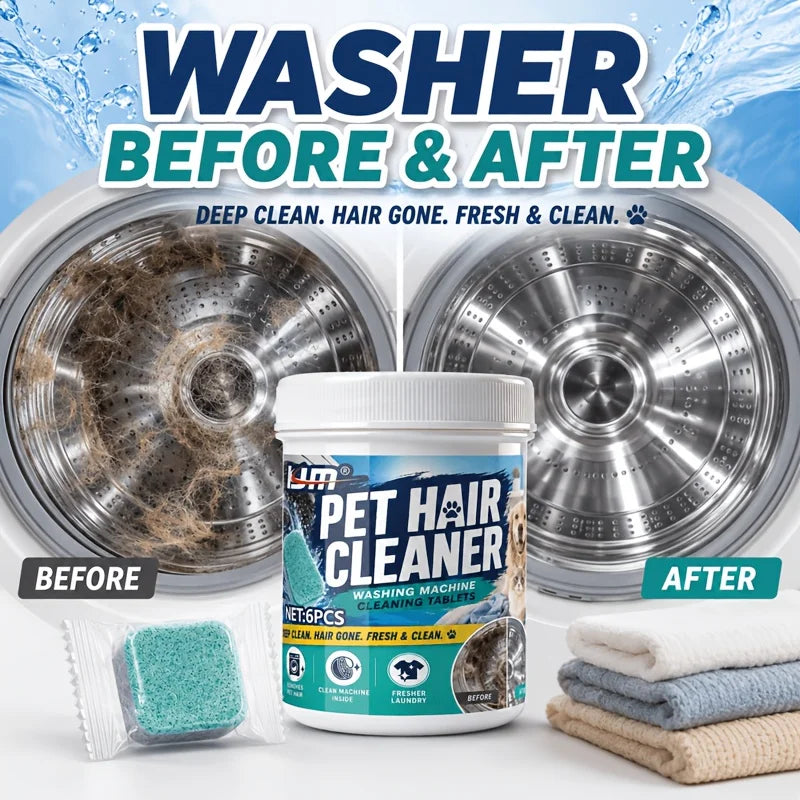 Pet Hair Laundry Cleaner Effervescent Tablets Washing Machine Hair Remover Fast Dissolving Cleaner For Cat Dog Households
