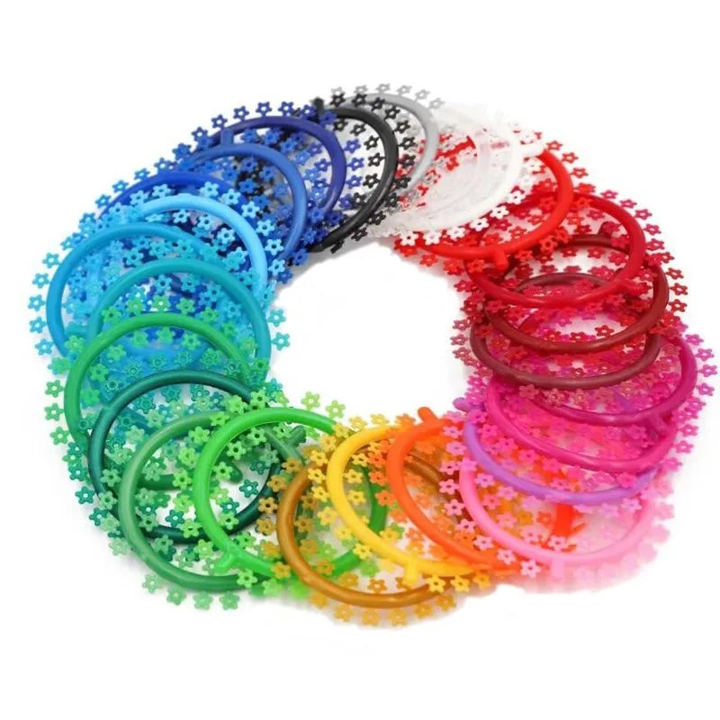 1000Pcs Dental Orthodontic Ligature Ties Bands O-Ring Elastic Rings Teeth Braces Accessories Cartoon Flower Mickey Cat Designs