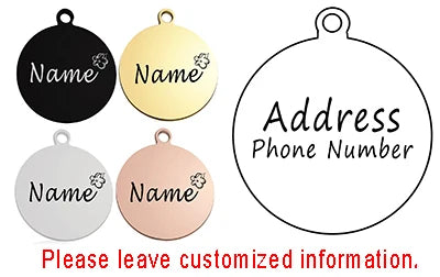 Personalized Pet Cat Dog ID Tag Collar Accessories Circle Custom Engraved Necklace Chain Charm Supplies For Dog Tag Name Product