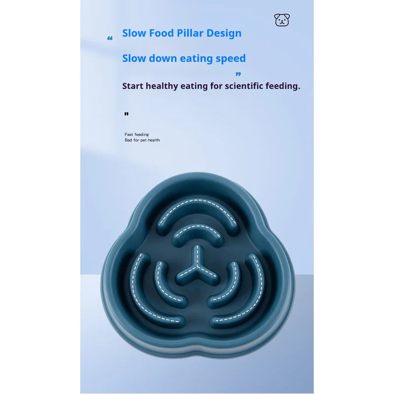 1PC Pet Slow Food Bowl Anti Choking Dog Bowl Dog Bowl Anti Overturning Pet Food Supplies and Feeding Device