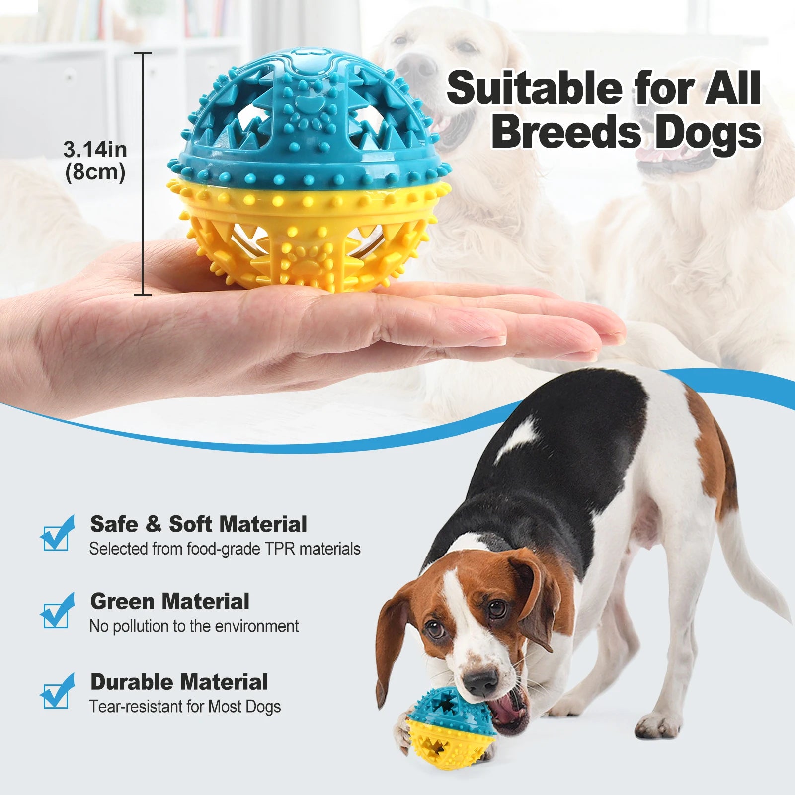 Dog Chew Toys Leaking Food Balls Grinding Teeth Sound Ball Toys Anti Bite Interactive Training Cleaning Teeth Toys Pet Products