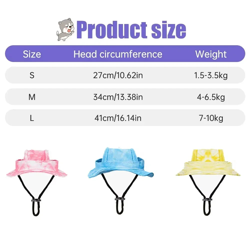 Pets Hat with Ear Holes Adjustable Baseball Cap for Medium Small Dogs Summer Dye Cats Sun Cap Pet Outdoor Hat Pet Supplies